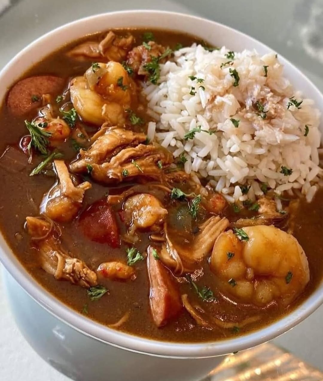 Chicken & Shrimp Gumbo with Rice