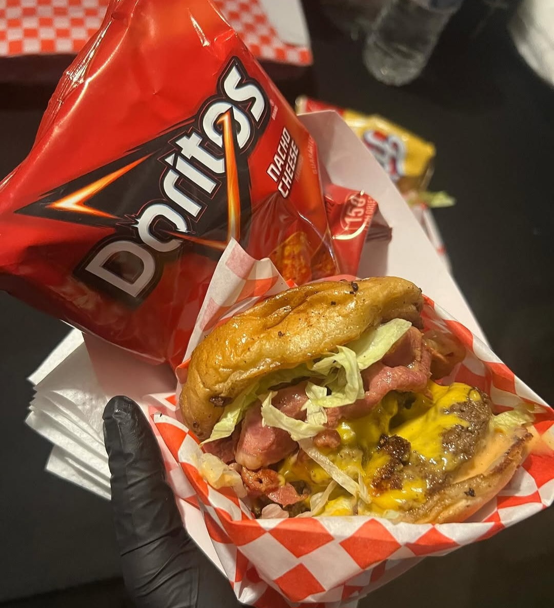 Loaded Smash Burger with Chips